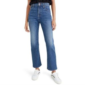 🆕 Madewell Blue Slim Demi Boot Frayed Raw Hem Jeans, Size 27, New